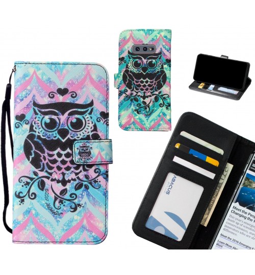 Galaxy S10e case 3 card leather wallet case printed ID