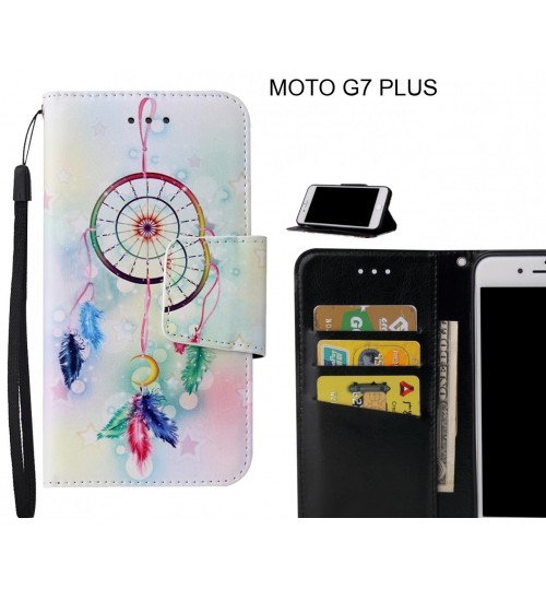 MOTO G7 PLUS Case wallet fine leather case printed