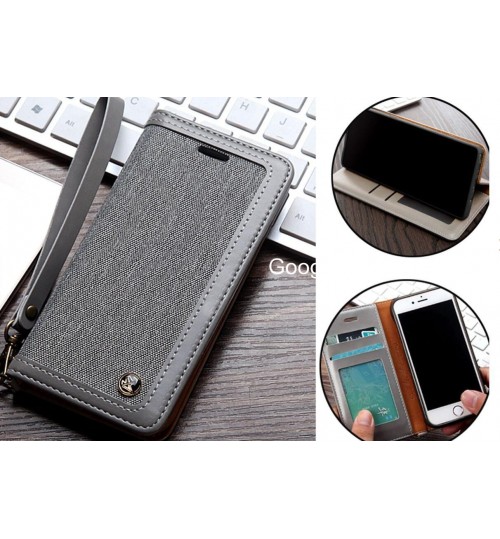 Google Pixel 3a Xl Case Wallet Denim Leather Case - Silver