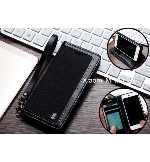 Xiaomi Mi Mix 2s Case Wallet Denim Leather Case - Black