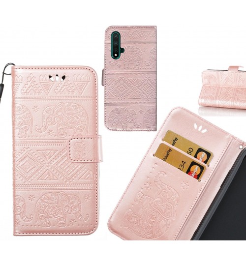 Huawei nova 5 case Wallet Leather flip case Embossed Elephant Pattern