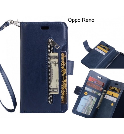 Oppo Reno case 10 cards slots wallet leather case with zip