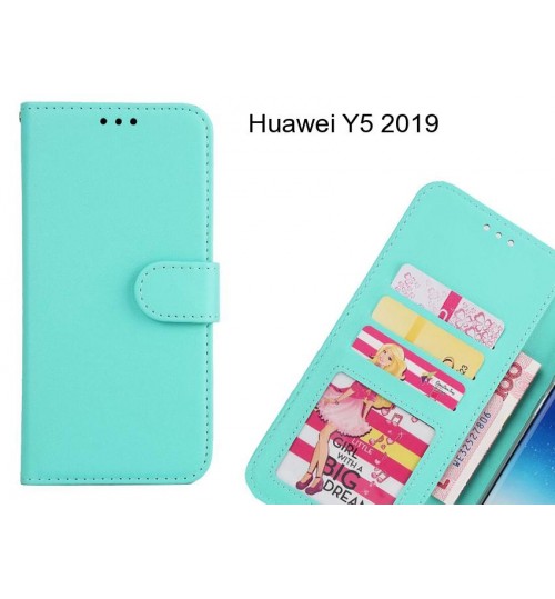 Huawei Y5 2019  Case Magnetic Flip Leather Wallet Case - Green
