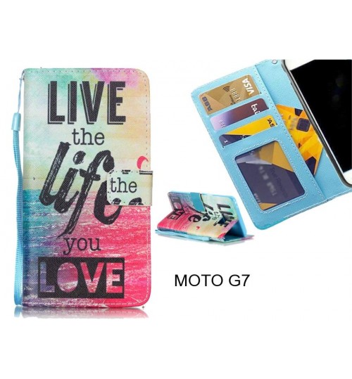 MOTO G7 case 3 card leather wallet case printed ID