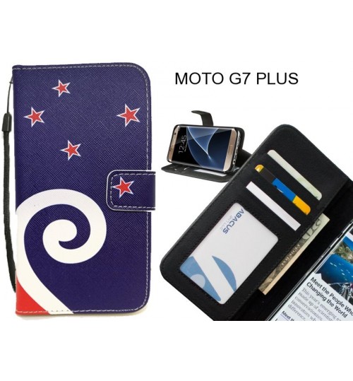 MOTO G7 PLUS case 3 card leather wallet case printed ID