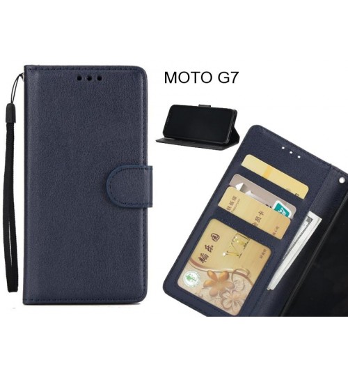 MOTO G7  case Silk Texture Leather Wallet Case