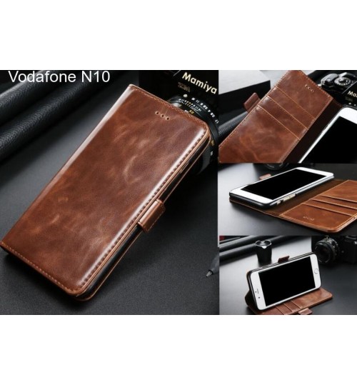 Vodafone N10 Case Executive Leather Wallet Case - Brown