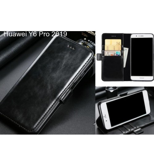 Huawei Y6 Pro 2019 Case Executive Leather Wallet Case - Black