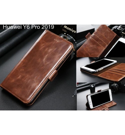 Huawei Y6 Pro 2019 Case Executive Leather Wallet Case - Brown