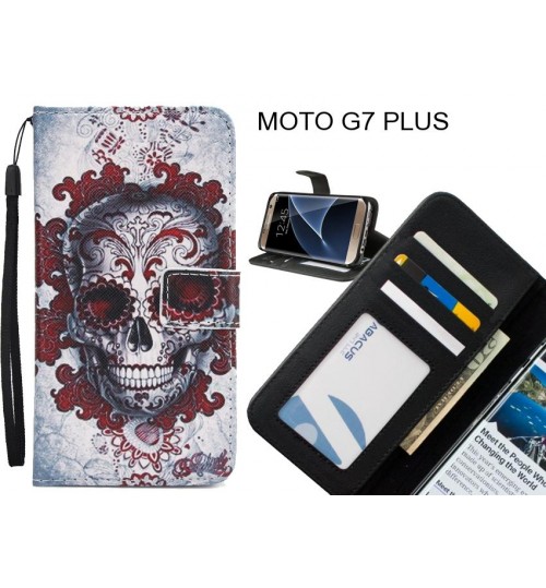 MOTO G7 PLUS case 3 card leather wallet case printed ID