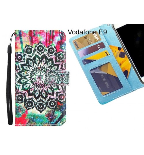 Vodafone E9 case 3 card leather wallet case printed ID