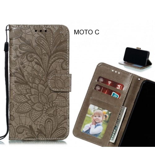 MOTO C Case Embossed Wallet Slot Case