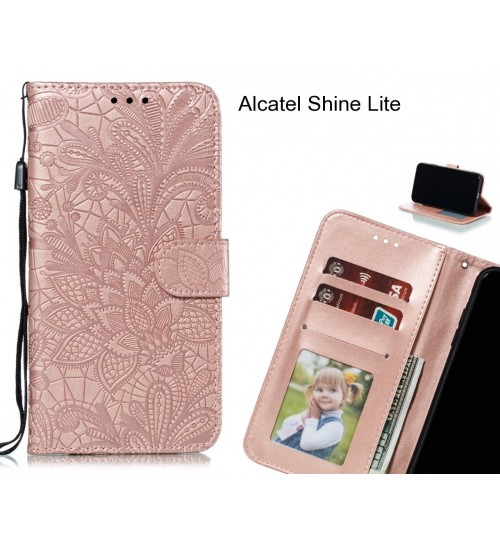 Alcatel Shine Lite Case Embossed Wallet Slot Case - Rose Gold