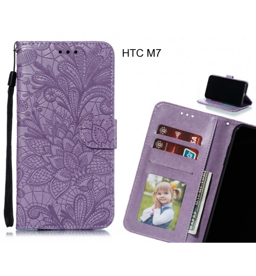 HTC M7 Case Embossed Wallet Slot Case