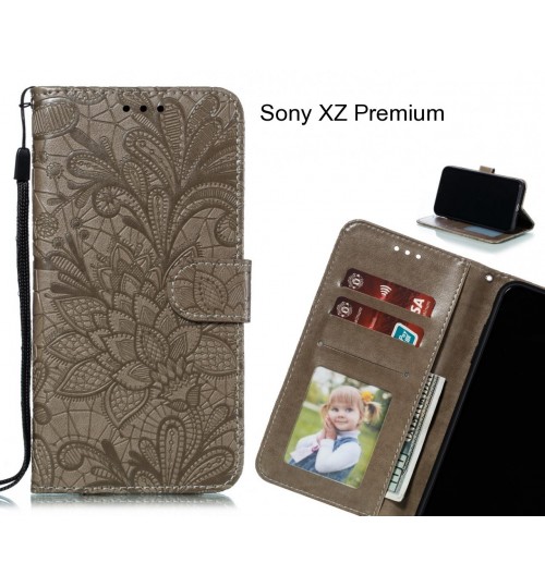 Sony XZ Premium Case Embossed Wallet Slot Case