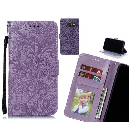 Galaxy A3 2016 Case Embossed Wallet Slot Case - Purple