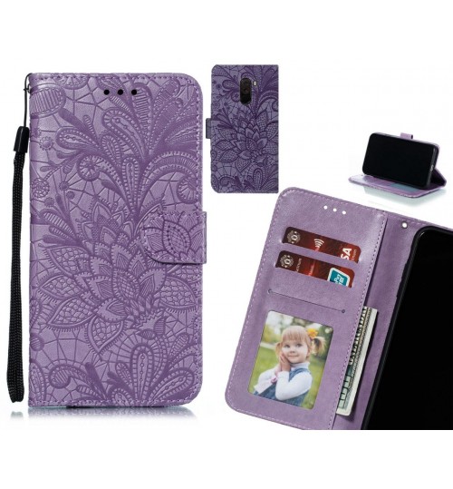 Xiaomi Pocophone F1 Case Embossed Wallet Slot Case - Purple