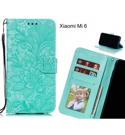 Xiaomi Mi 6 Case Embossed Wallet Slot Case - Green