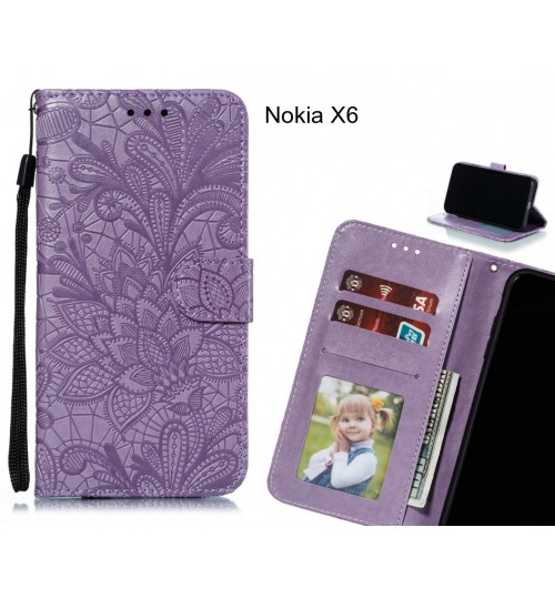 Nokia X6 Case Embossed Wallet Slot Case