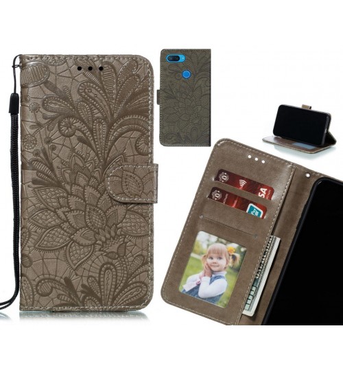 Xiaomi Mi 8 Lite Case Embossed Wallet Slot Case - Grey