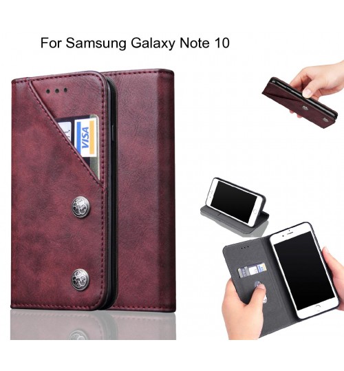 Samsung Galaxy Note 10 Case ultra slim retro leather wallet case 2 cards magnet