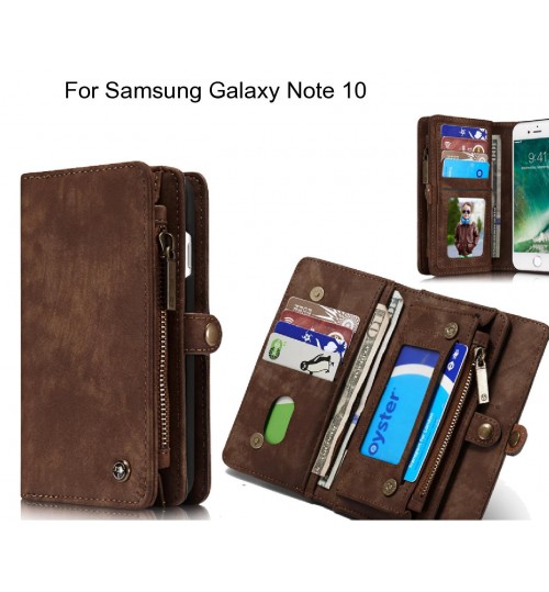 Samsung Galaxy Note 10 Case Retro leather case multi cards cash pocket & zip