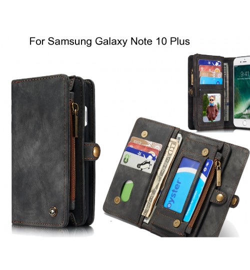 Samsung Galaxy Note 10 Plus Case Retro leather case multi cards cash pocket & zip