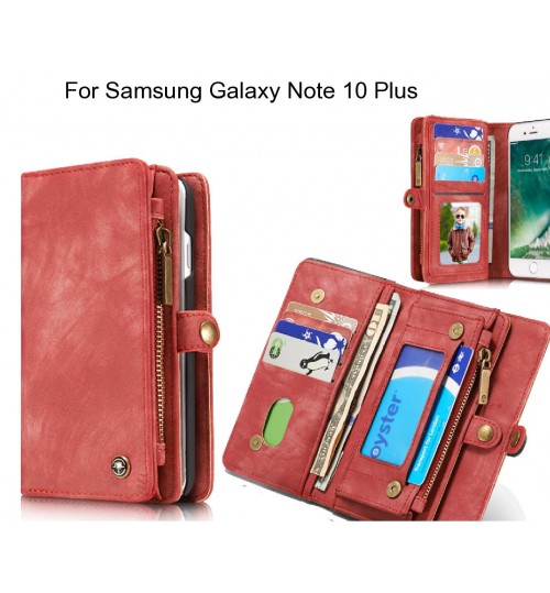 Samsung Galaxy Note 10 Plus Case Retro leather case multi cards cash pocket & zip