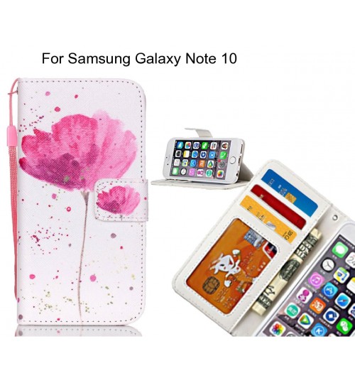 Samsung Galaxy Note 10 case 3 card leather wallet case printed ID