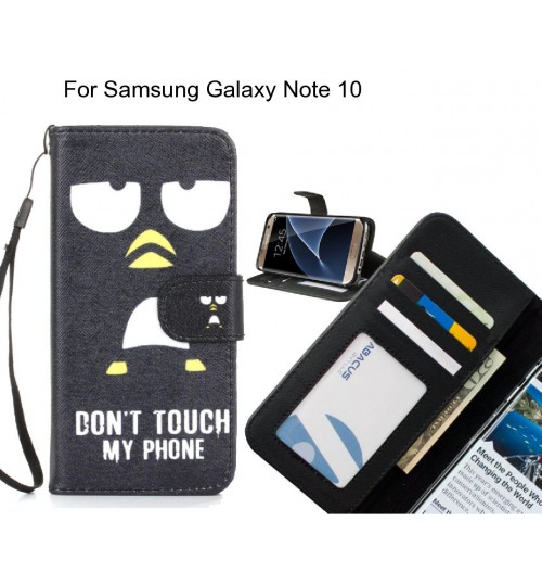 Samsung Galaxy Note 10 case 3 card leather wallet case printed ID