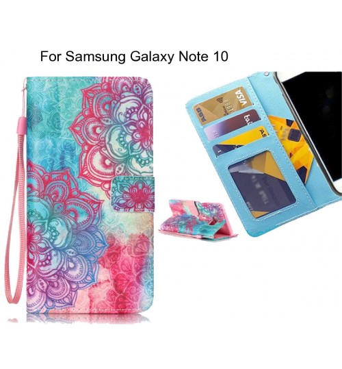 Samsung Galaxy Note 10 case 3 card leather wallet case printed ID