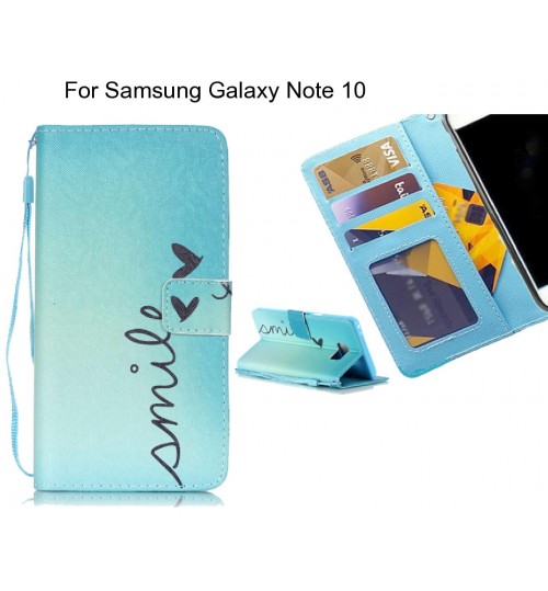 Samsung Galaxy Note 10 case 3 card leather wallet case printed ID