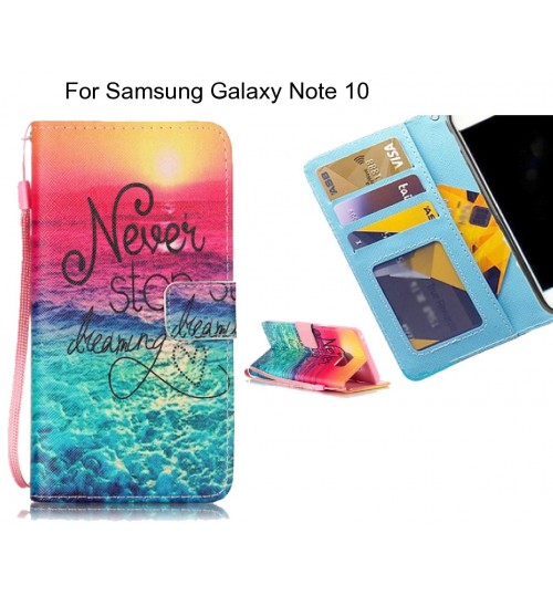 Samsung Galaxy Note 10 case 3 card leather wallet case printed ID