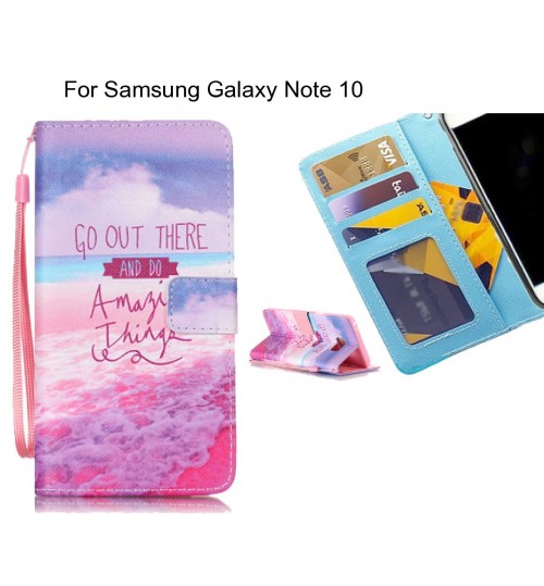 Samsung Galaxy Note 10 case 3 card leather wallet case printed ID