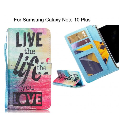 Samsung Galaxy Note 10 Plus case 3 card leather wallet case printed ID