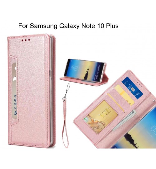 Samsung Galaxy Note 10 Plus case Silk Texture Leather Wallet case 4 cards 1 ID magnet