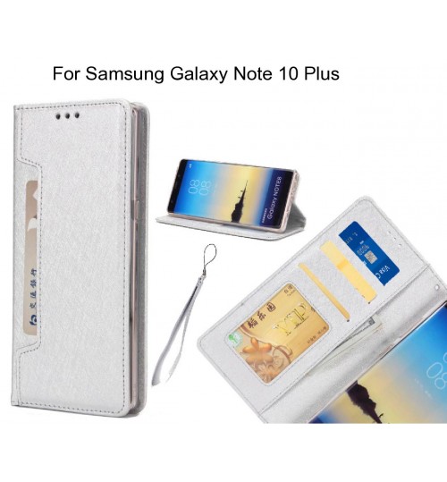Samsung Galaxy Note 10 Plus case Silk Texture Leather Wallet case 4 cards 1 ID magnet