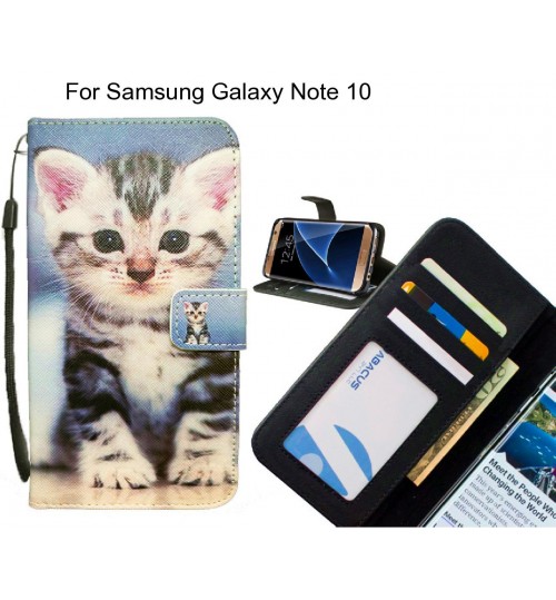 Samsung Galaxy Note 10 case 3 card leather wallet case printed ID