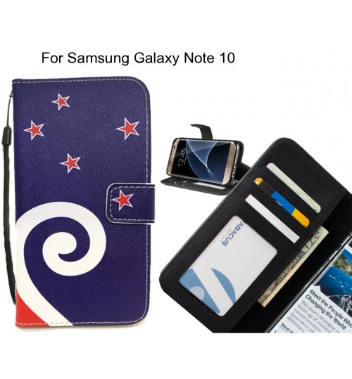 Samsung Galaxy Note 10 case 3 card leather wallet case printed ID