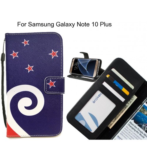 Samsung Galaxy Note 10 Plus case 3 card leather wallet case printed ID