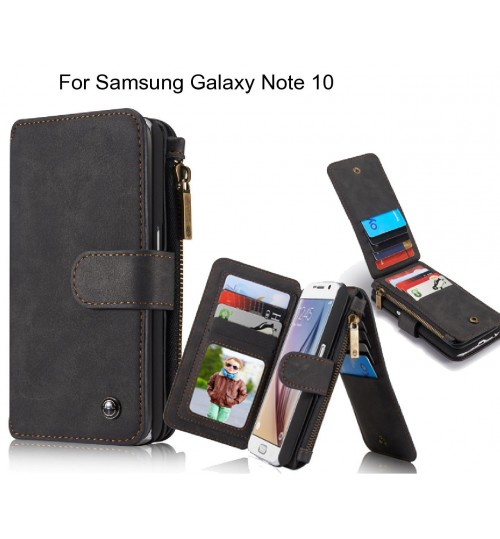 Samsung Galaxy Note 10 Case Retro leather case multi cards cash pocket & zip