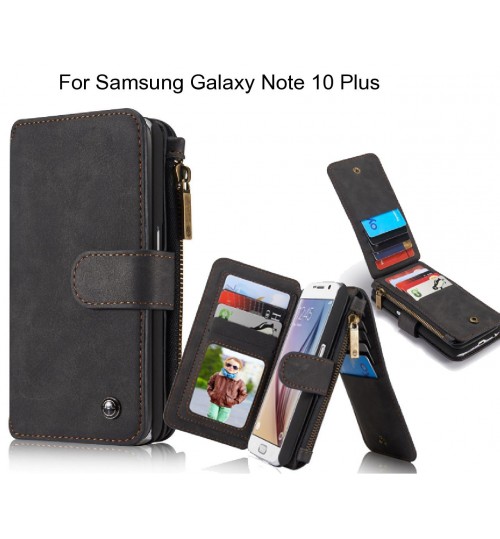 Samsung Galaxy Note 10 Plus Case Retro leather case multi cards cash pocket & zip