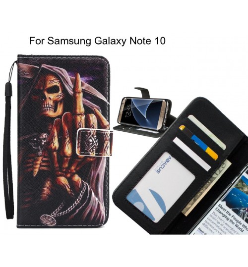 Samsung Galaxy Note 10 case 3 card leather wallet case printed ID