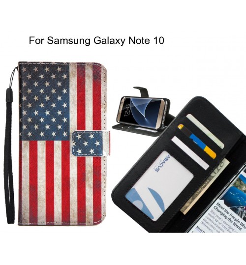 Samsung Galaxy Note 10 case 3 card leather wallet case printed ID