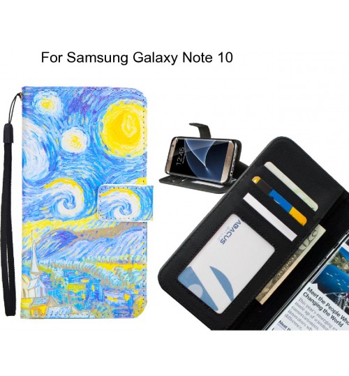 Samsung Galaxy Note 10 case 3 card leather wallet case printed ID