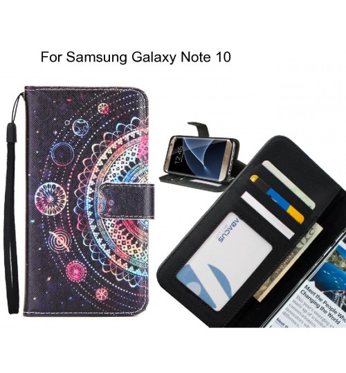 Samsung Galaxy Note 10 case 3 card leather wallet case printed ID