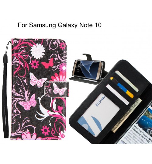 Samsung Galaxy Note 10 case 3 card leather wallet case printed ID