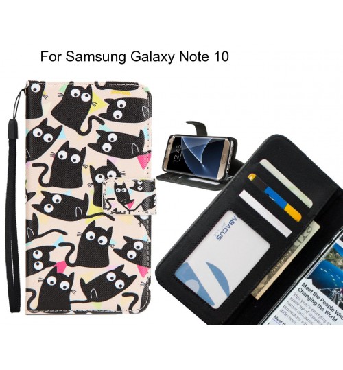 Samsung Galaxy Note 10 case 3 card leather wallet case printed ID