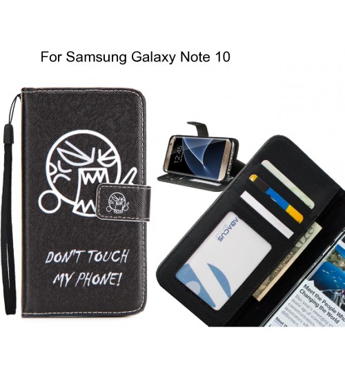 Samsung Galaxy Note 10 case 3 card leather wallet case printed ID