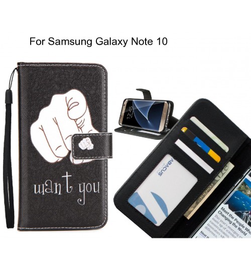 Samsung Galaxy Note 10 case 3 card leather wallet case printed ID